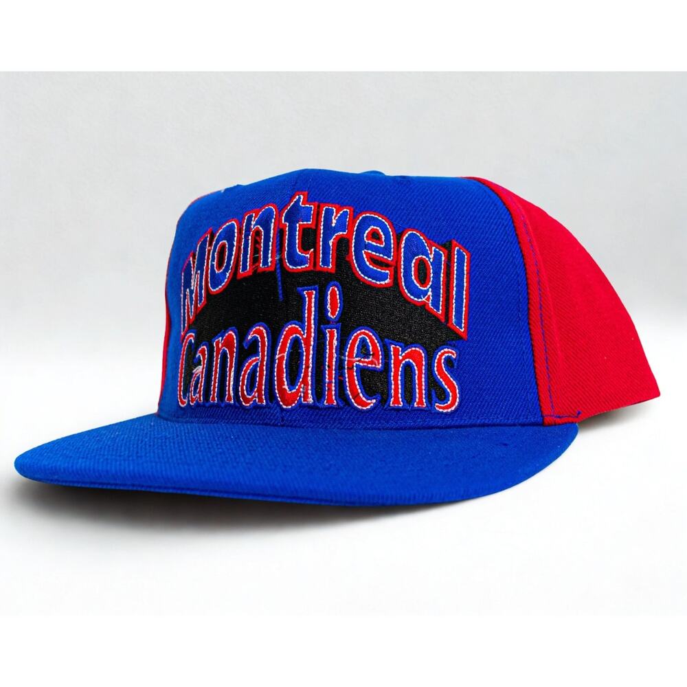 Montreal Canadiens AJD Snapback Hat 90s NHL Double Line Arc NWOT Vintage - Picture 3 of 13